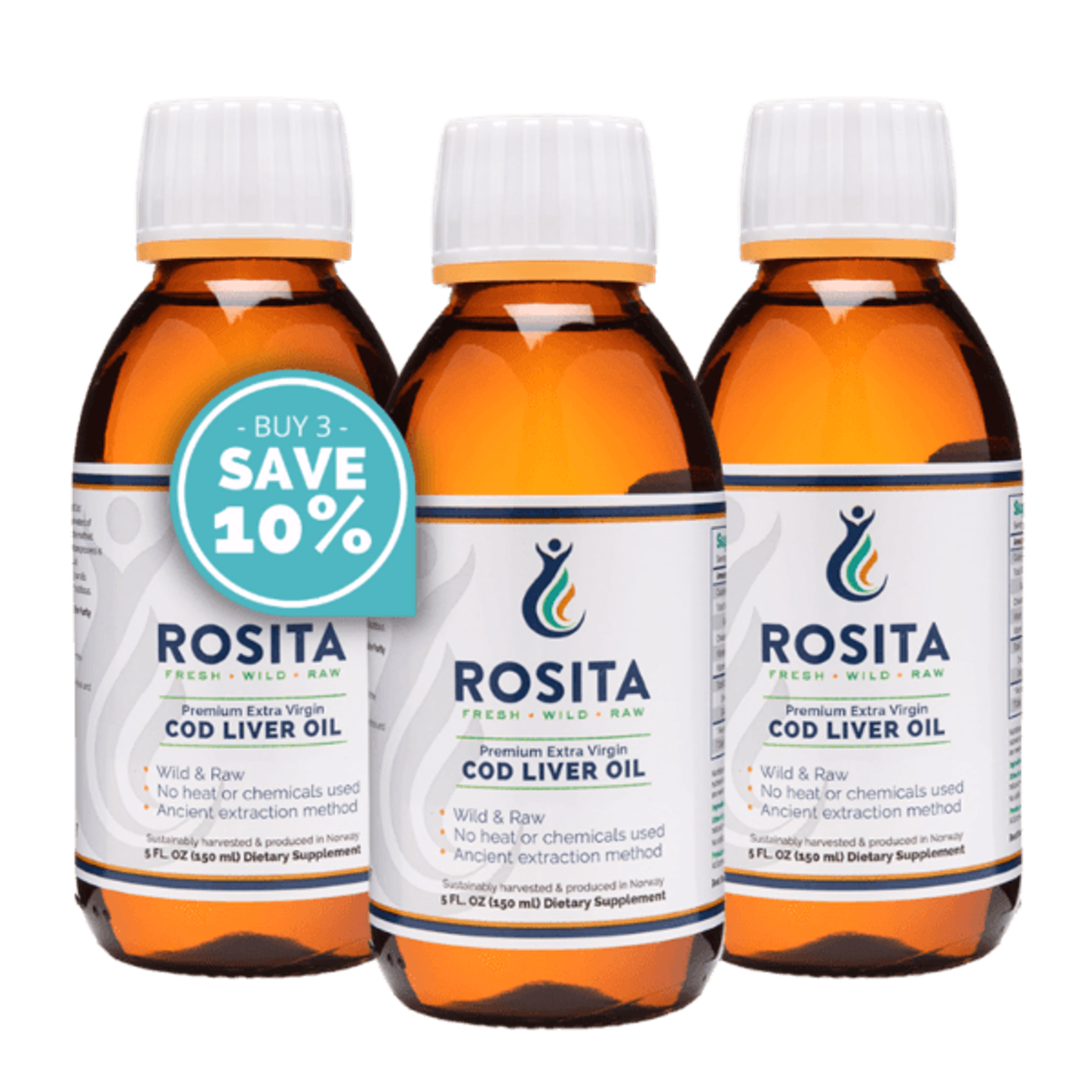 Extra Virgin Cod Liver Oil Liquid 3 Pack — image 2 of 3