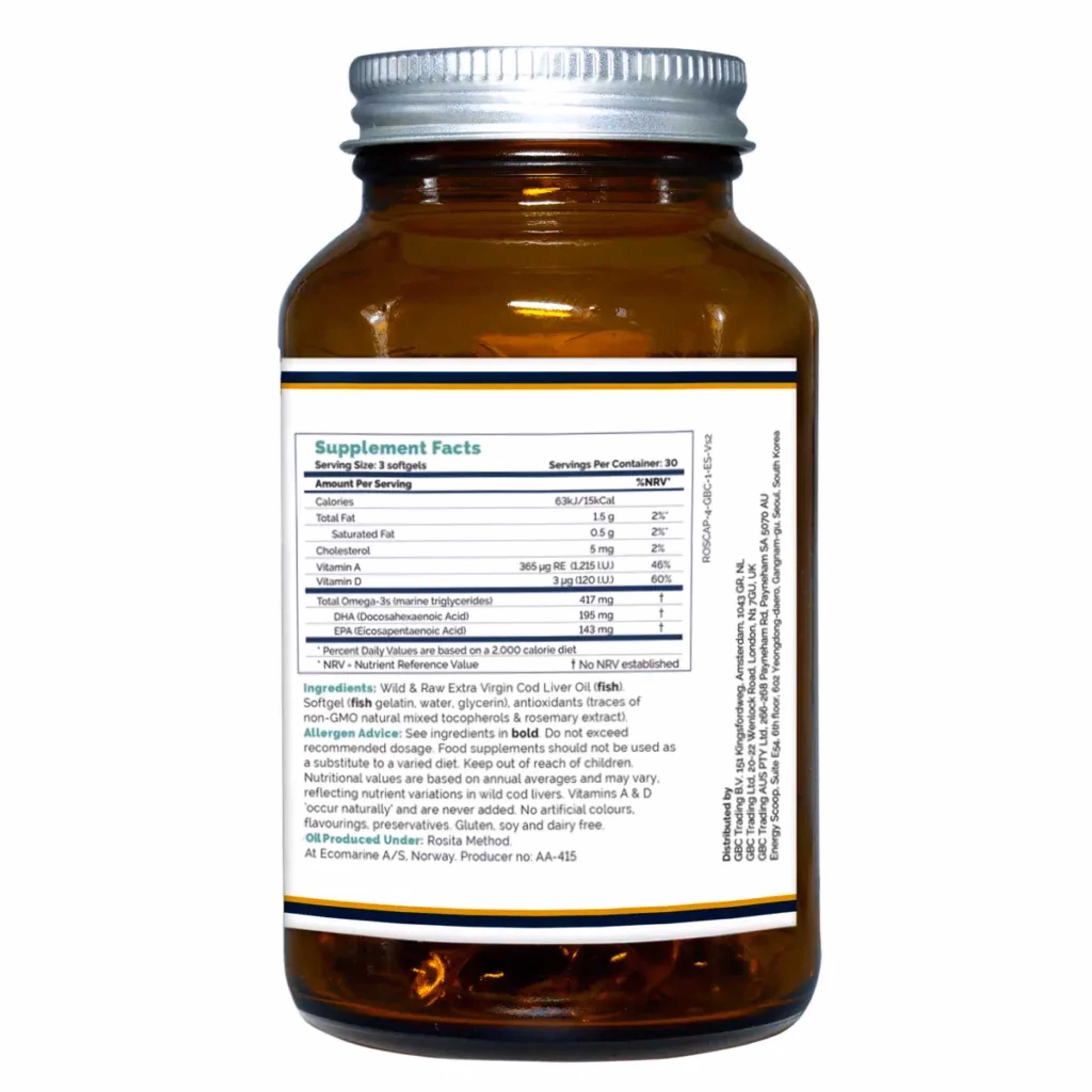 Extra Virgin Cod Liver Oil (EVCLO) Softgels 90 Capsules — image 3 of 5